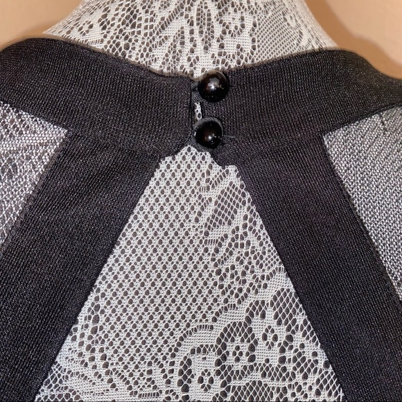 Crystal Doll black and cream sheer formal dress juniors size 3 - Picture 7 of 8